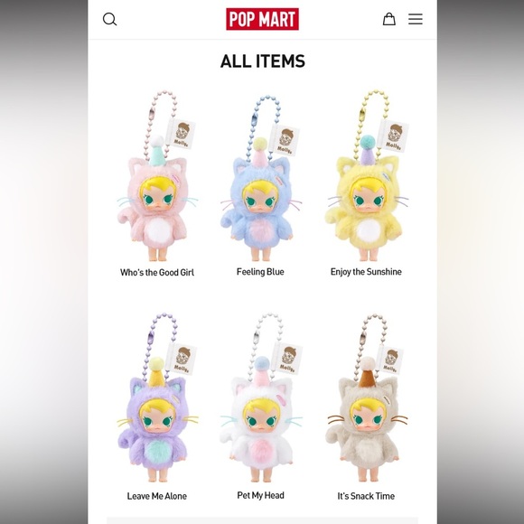 PopMart Molly Pocket Friends Feeling Blue Plush Pendant New w/ Box & Card opened - Picture 2 of 3